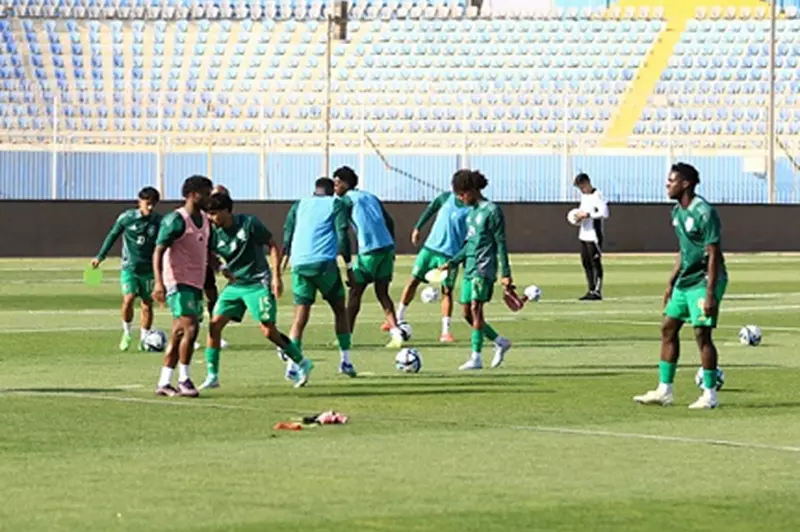 منتخب السعودية قبل المباراة منتخب السعودية قبل المباراة